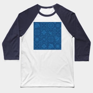 Modern Blue Talavera Tile Pattern by Akbaly Baseball T-Shirt